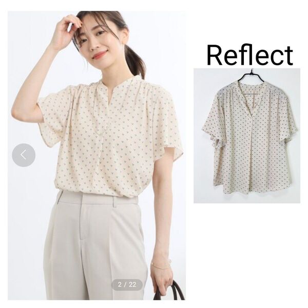 Reflect大きいサイズ【洗える】コツキ柄プリントブラウス