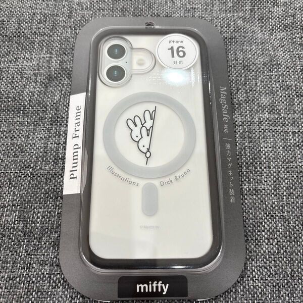 新品未開封 グルマンディーズ ミッフィー iPhone16 MagSafe 対応 プランプフレームケース ひょっこり
