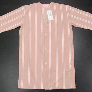 新品 未使用 TK TAKEO KIKUCHI ストライプ柄 7分袖カーディガン サイズ02/M