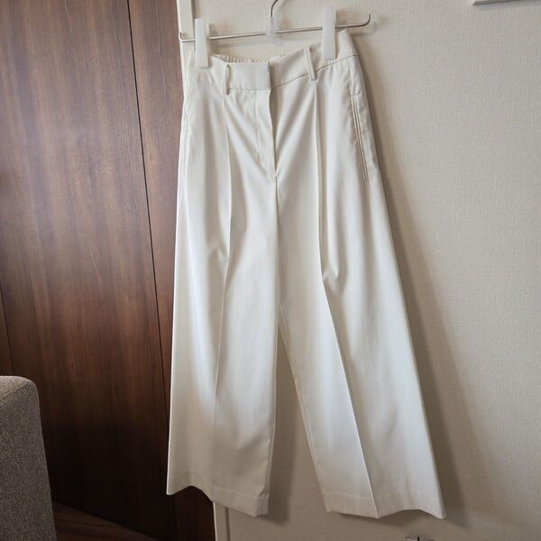 プラステ リネンブレンドワイドパンツ Sサイズ ホワイ