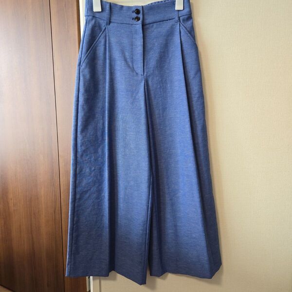 PLST プラステ リネンブレンドワイドタックパンツ S