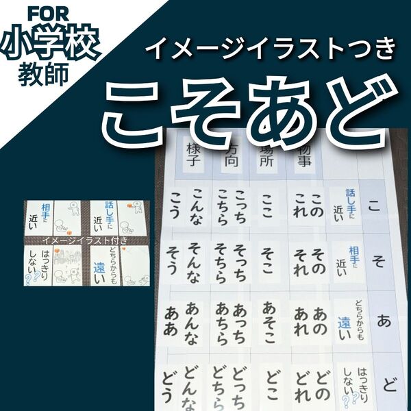 小3国語 こそあど言葉 授業準備 イメージイラストカード付 小学校教師用教材教具
