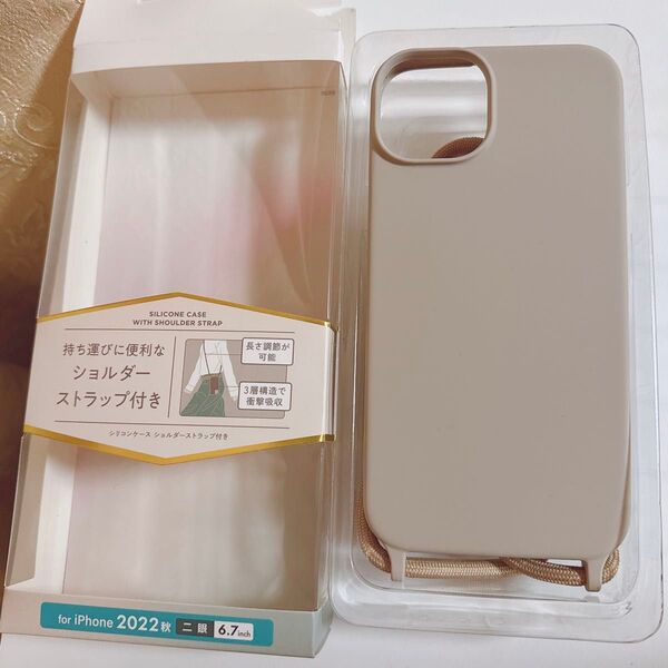 エレコム IPhone 2022秋 二眼 6.7インチ ショルダー ストラップ付きケース IPhone14plus ケース