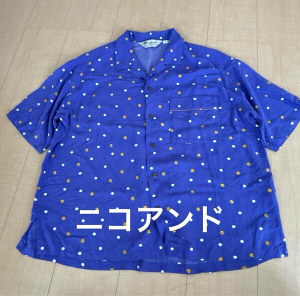 niko and... ニコアンド アロハシャツ ハンバーガー柄 半袖シャツ 総柄 半袖