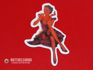 ☆★20029-HS★☆[VINTAGE-STICKER] NOSTALGIC SEXY PIN-UP LADY