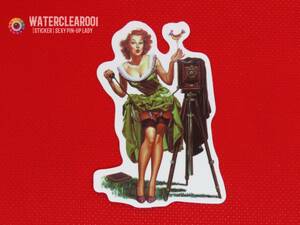 ☆★20037-HS★☆[VINTAGE-STICKER] NOSTALGIC SEXY PIN-UP LADY