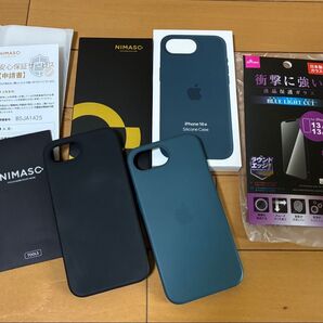 【純正互換・MagSafe】-iPhone 16e シリコーンケース(レイクグリーン)NIMASOシリコンケース、フィルムセット