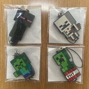 Minecraft マインクラフト フリューくじ つながるラバーストラップ 4個セット