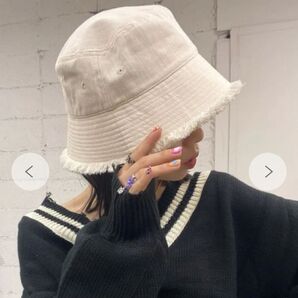 WEGO ウィゴー ホワイト フリンジ バケットハット ハット 帽子