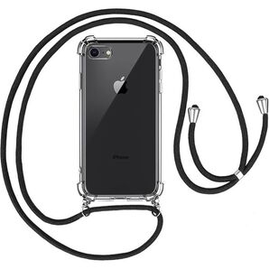 【Z08】iPhone7 8 SE2 SE3対応 ストラップ透明バンパーケース