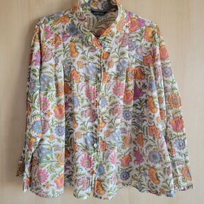 HARESHURI インド綿花柄ブラウス コットン M
