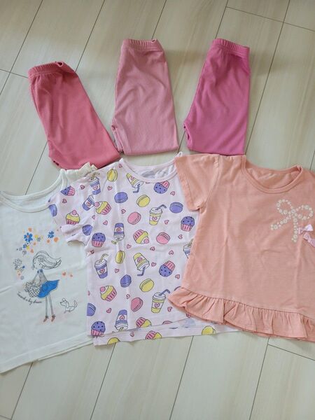 夏物 110cm Tシャツ レギンスセット 西松屋 SHEIN 女児 半袖 Tシャツ キッズ