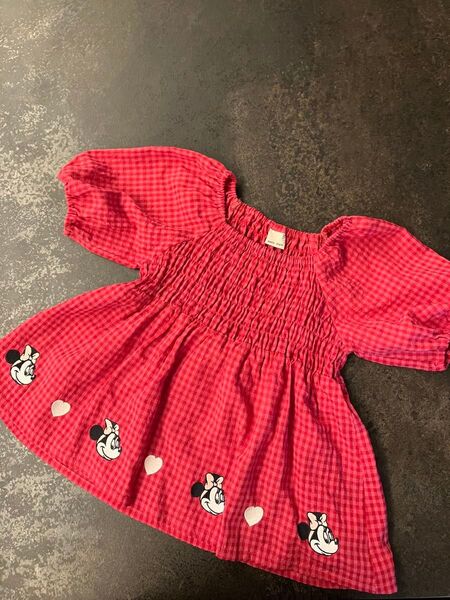 プティマイン ディズニー ミニー チュニック キッズ 子供服 トップス 女の子 ディープピンク カットソー 半袖