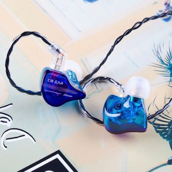 ブルー Yinyoo中華イヤホン 有線 KBEAR Storm 高音質 カナル型 高音質 ゲーミングイヤホン イヤフォン 半透明