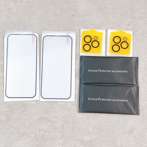 iPhone 15 Pro ガラスフィルム カメラ 保護フィルム 黒縁 簡単