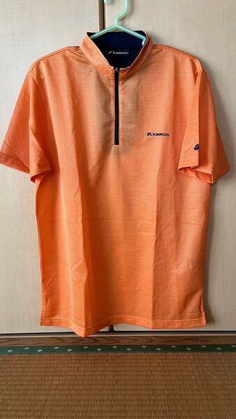 kasco ハーフジップシャツ オレンジ メンズ ゴルフ サイズL