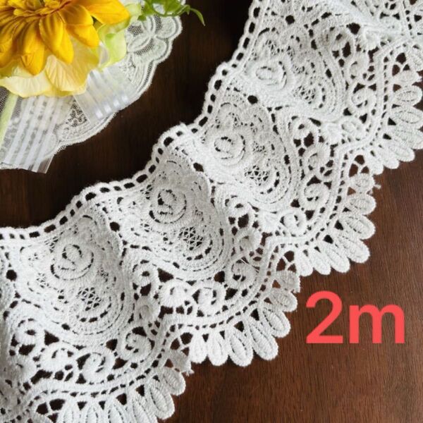 D963 綿レース 巾約9cm*2m 白