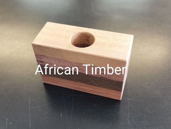 印鑑スタンド ハンコスタンド ペン立て(African Timber)一穴