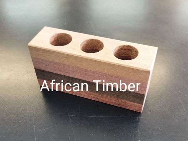 印鑑スタンド ハンコスタンド ペン立て(African Timber)