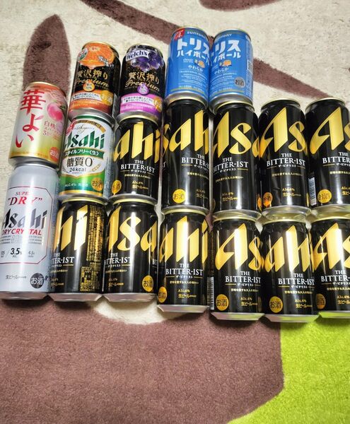 ビール、発泡酒、チューハイ、ハイボール18本まとめ売り