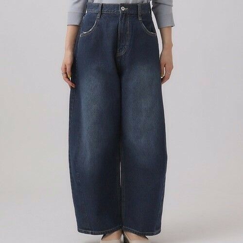 シューラルー ドレスキップ レディース デニムカーブパンツ ブルー Lサイズ デニムパンツ ボトムス