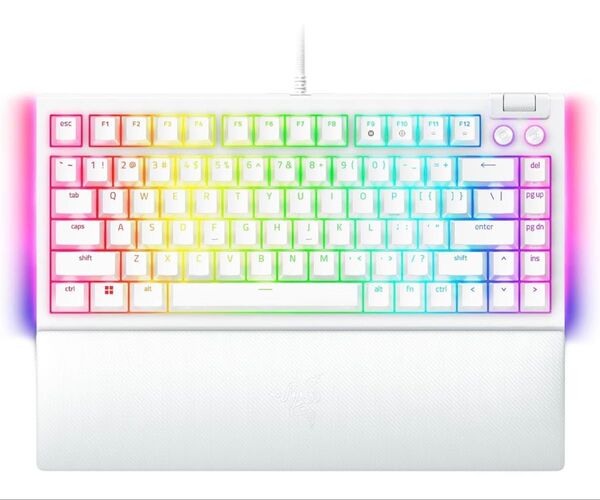 超美品 Razer レイザー BlackWidow V4 75% White Edition ゲーミングキーボード 英語配列