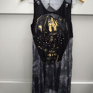 新品 未使用 グラッドニュース GLAD NEWS スカル メッシュ タンク チュニック