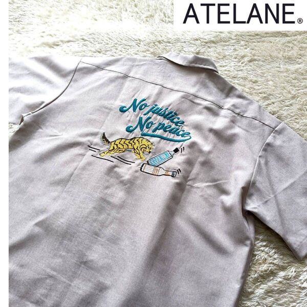 ATELANE tiger embroidery タイガー刺繍 shirt XL相当