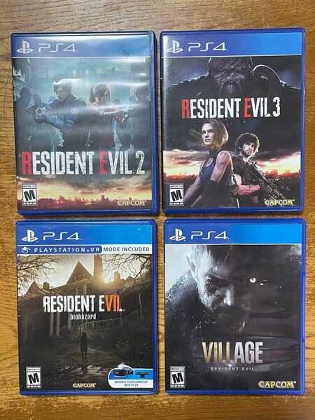 【起動確認済】PS4 バイオハザード 海外版 4本セット 2、3、7、8