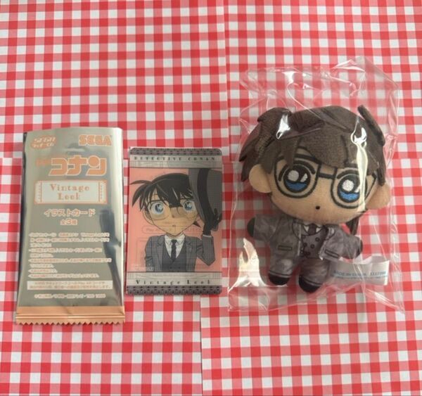 【名探偵コナン】セガラッキーくじ Vintage Look G賞ぬいぐるみマスコット『コナン』イラストカード 新品未使用 送料無料