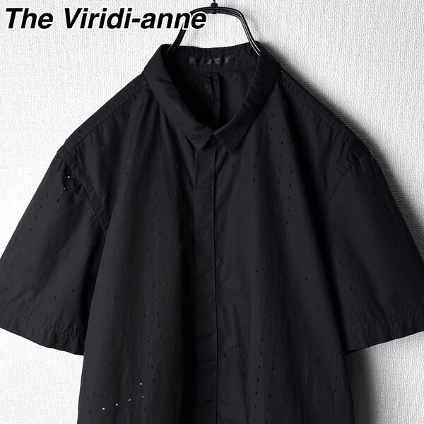 The Viridi-anne パンチング加工 ブラック シャツ ザヴィリジアン