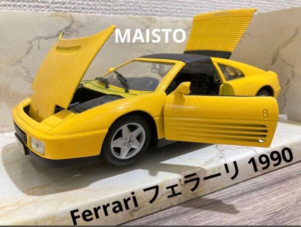 《希少》MAISTO Ferrariフェラーリ 348ts(1990)当時物 フェラーリ Ferrari ミニカー イエロー