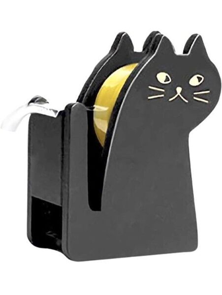 木製テープ カッター - 多機能テープ ディスペンサー、耐久性のある鮮やかなテープ ディスペンサー かわいい猫テープディスペンサー