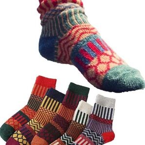 靴下ソムリエ監修 靴下 5足セット カラフル 冬 ウール混 あったか 厚手登山 山ガール アウトドア レディース