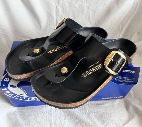 BIRKENSTOCK 38 GIZEH BIG BUCKLE 黒 ビルケンシュトック