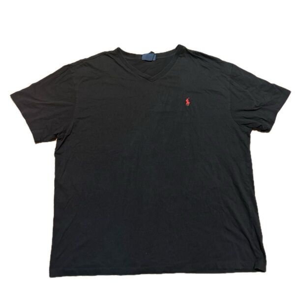 POLO RALPH LAUREN VネックTシャツ 黒 XL