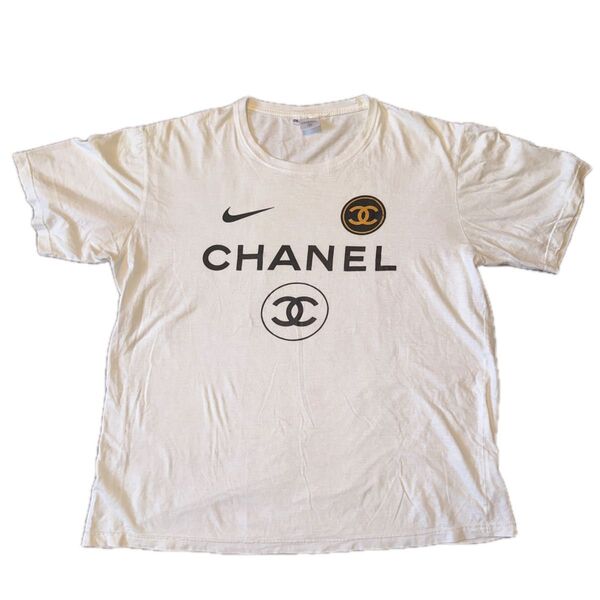 NIKE×CHANEL ロゴTシャツ ホワイト 2XLサイズ 古着
