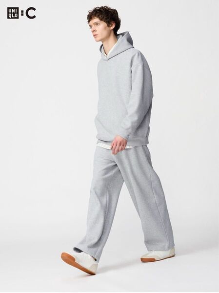 ユニクロc スウェットワイドパンツ グレー S