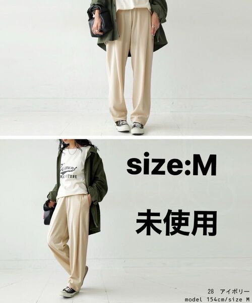 antiqua アンティカ ストレッチテーパードパンツ size:M アイボリー