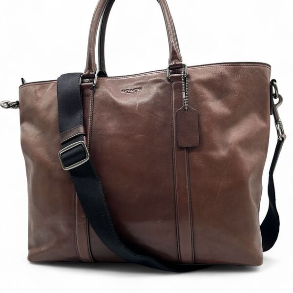 美品 COACH コーチ メトロポリタン 2way トートバッグ ショルダーバッグ ビジネスバッグ A4収納 レザー ブラウン