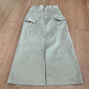ポケット デザイン 美スタイル 上品 ロング タイト カーゴ スカート L カーキ