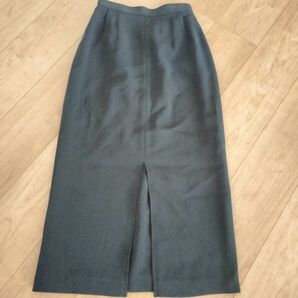 スリット デザイン 美スタイル 上品 ロング タイト スカート 9号 M ダークグレー
