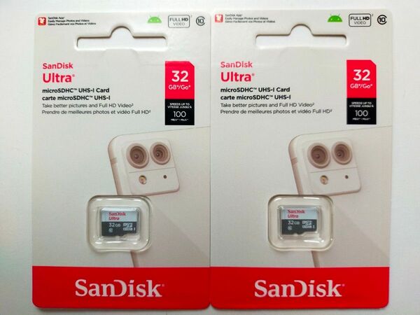 2枚 サンディスク microSDカード 32GB マイクロSD