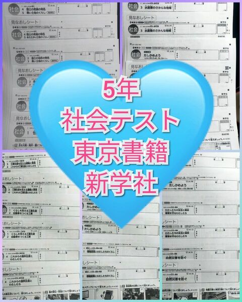 社会 5年 テスト 見なおしシート 東京書籍 新学社