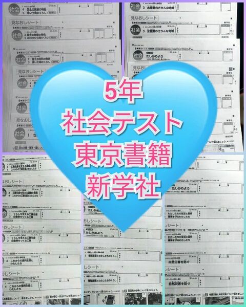 社会 5年 テスト 見なおしシート 東京書籍 新学社
