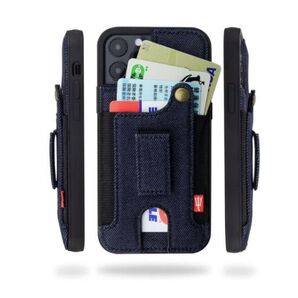 iPhone13Pro max/13Pro/13/13mini UK Tridenデニム カード収納付きケース スマホケース
