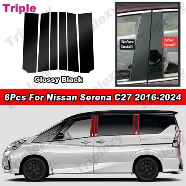 日産セレナ C27系 2016-2024 ドアピラーパネル 6PCS
