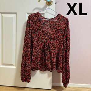 SHEIN シーイン ペプラム トップス ブラウス チュニック 大きいサイズ 花柄