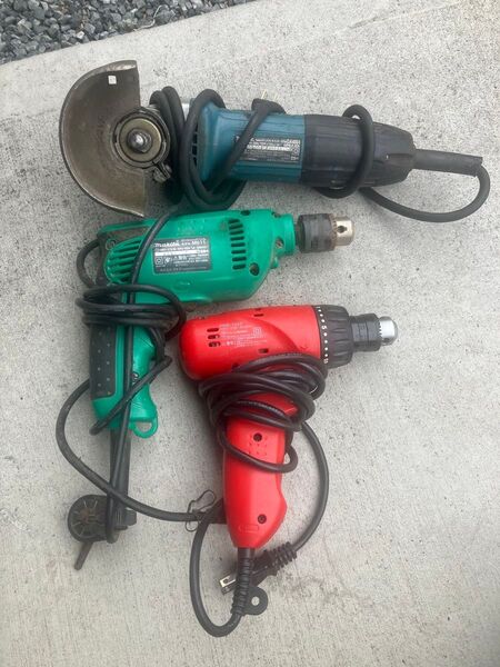 Makita Ryobi 電動工具 マキタ リュービ ディスク グラインダー ドリル 3点 電気ドリル ディスクグラインダー