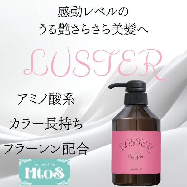 LUSTER シャンプー 400ml HtoS | アミノ酸系 カラー 長持ち フラーレン配合 ノンシリコン ヘアケア 補修